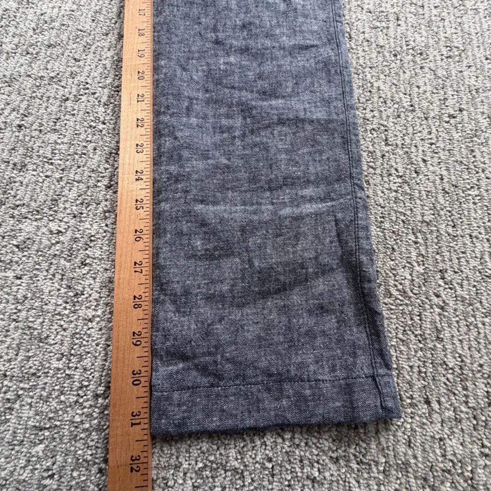 J.Crew Linen Blend Pants Mens S Blue Re-Imagined Drawstring L0484